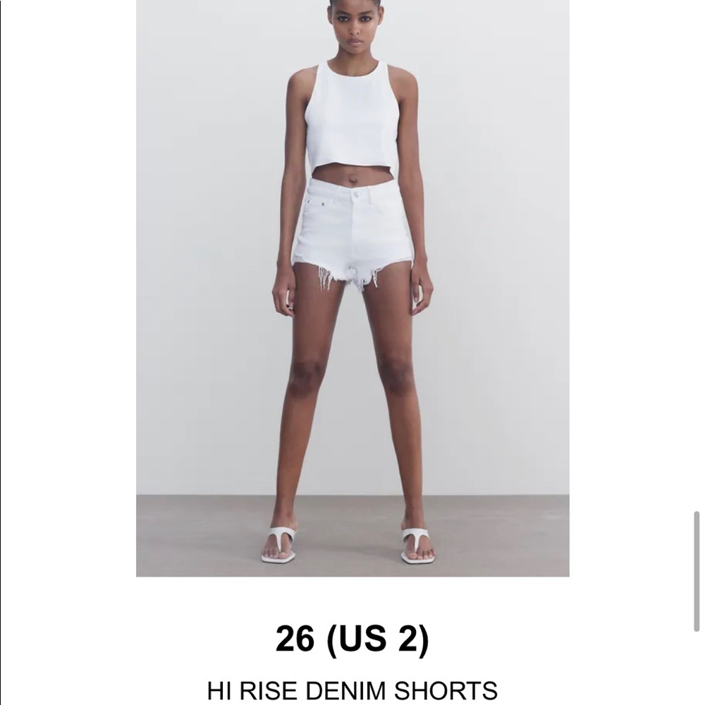 Zara women’s white denim shorts